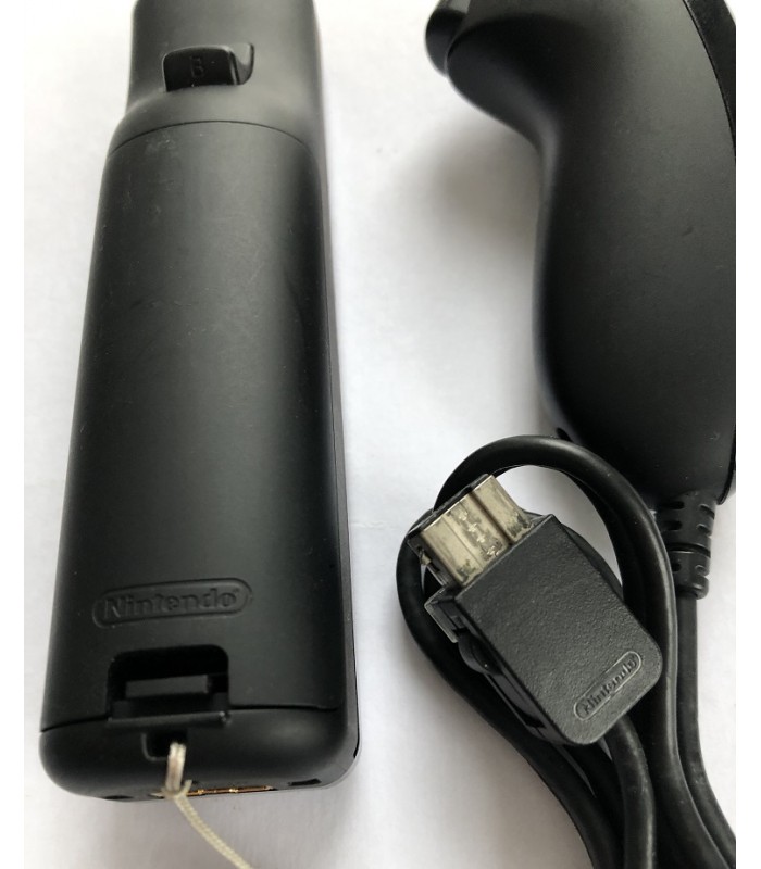 Oryginał Nintendo Kontroler Wii Remote + Nunchuk czarny