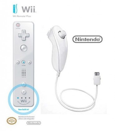 Wii Remote MotionPlus + Nunchuk Oryginalny Nintendo biały